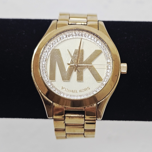 Michael Kors MK3477 Gold Tone Mini Slim Watch - Picture 1 of 11